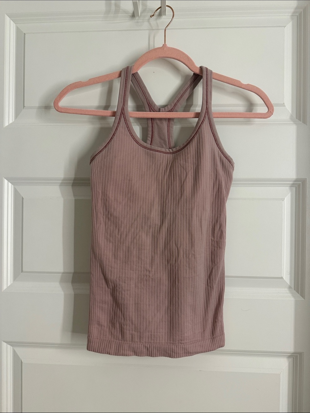 Ribbed Lulu Racerback Tank Top - Rose Taupe